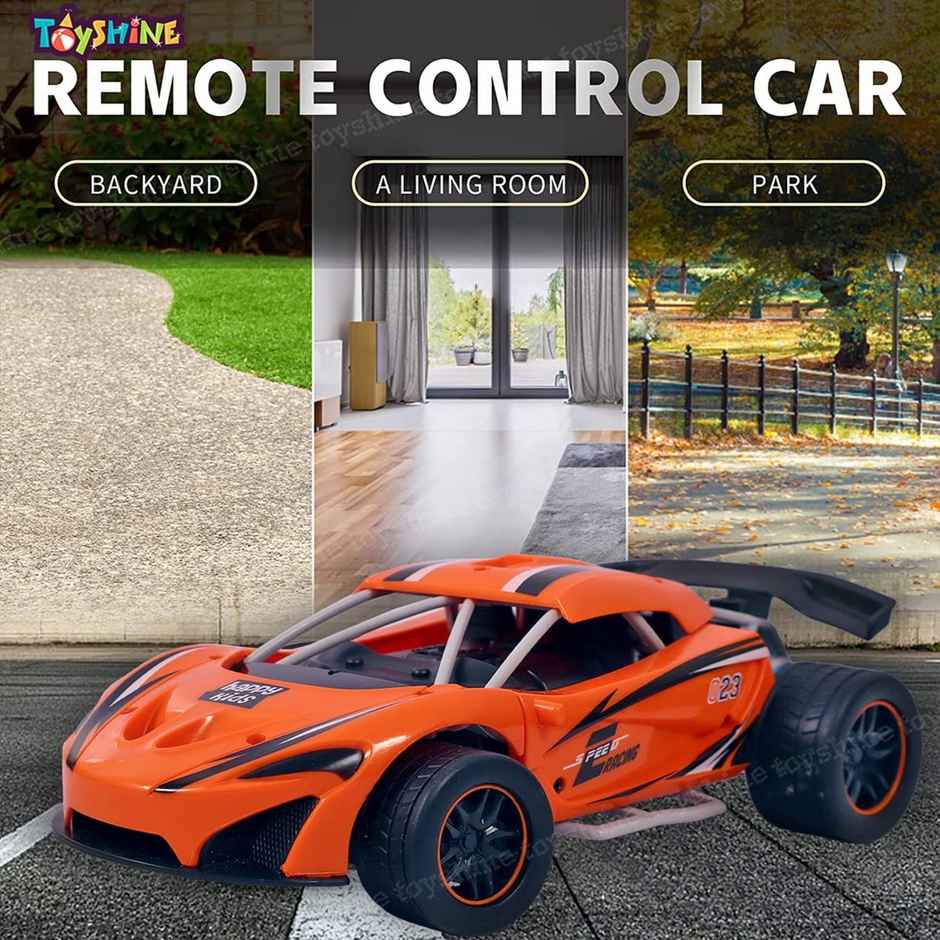 Toyshine Rechargeable Hero Smoke Mist Spray Racing Car with LED Lights & Sound for Kids, Orange