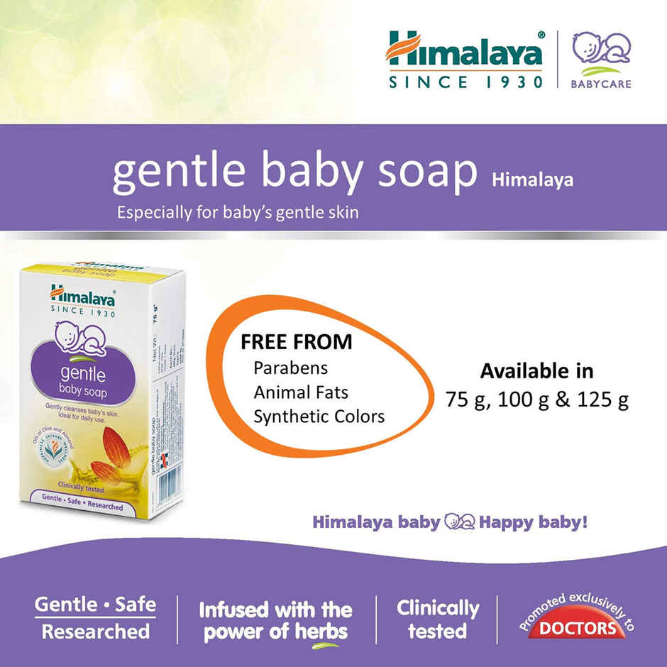Himalaya Gentle Baby Soap with 100% Natural Almond & Olive Oil| No Post Bath Dryness