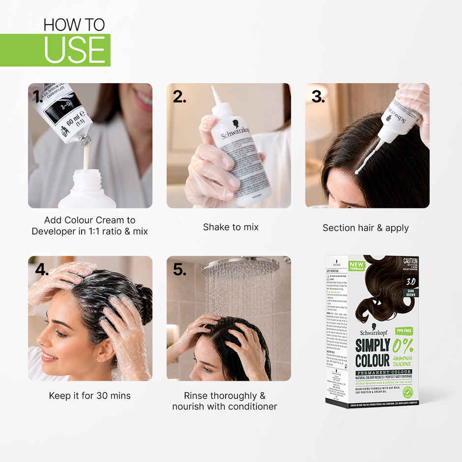 Schwarzkopf Simply Color Permanent Hair Colour 3-00 Dark Brown