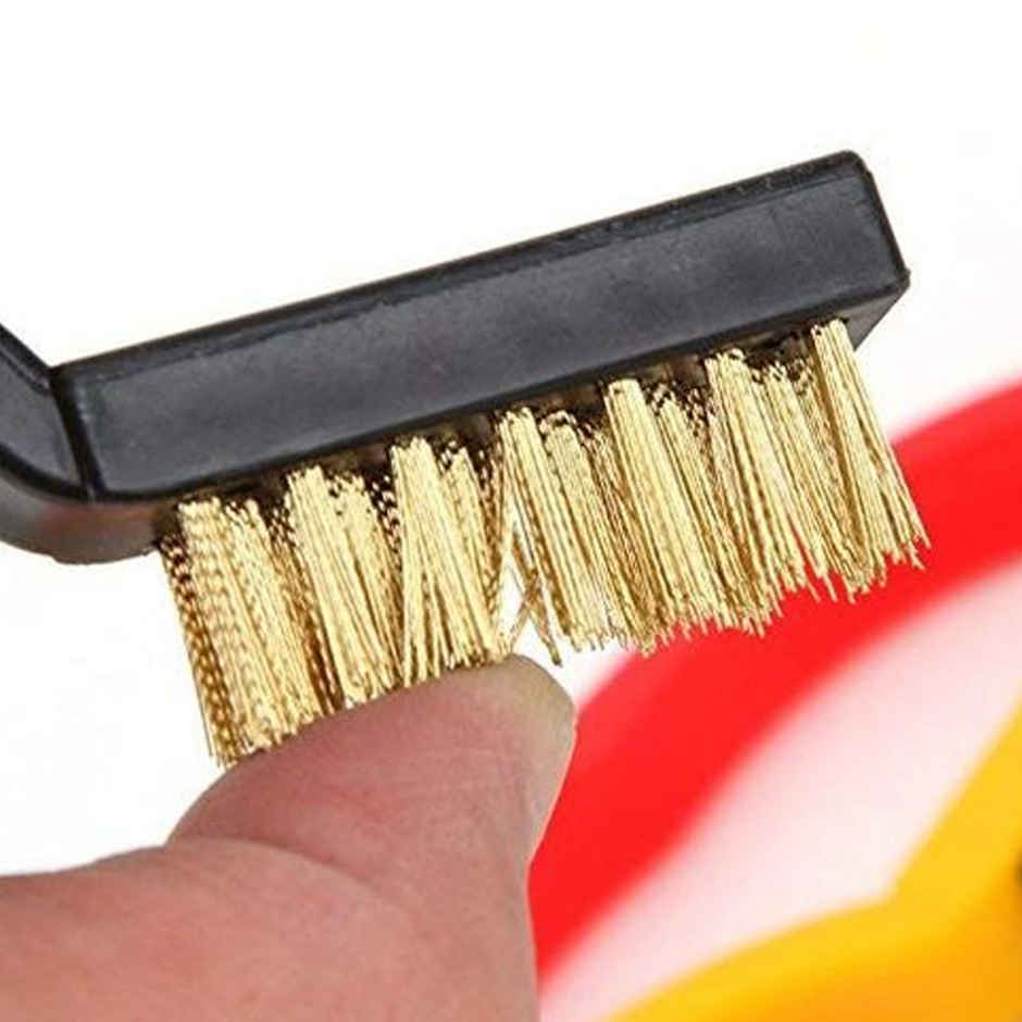 Gas Cleaning Mini Wire Brush With Brass Nylon Stainless Steel Bristles ( Pack Of 3 )