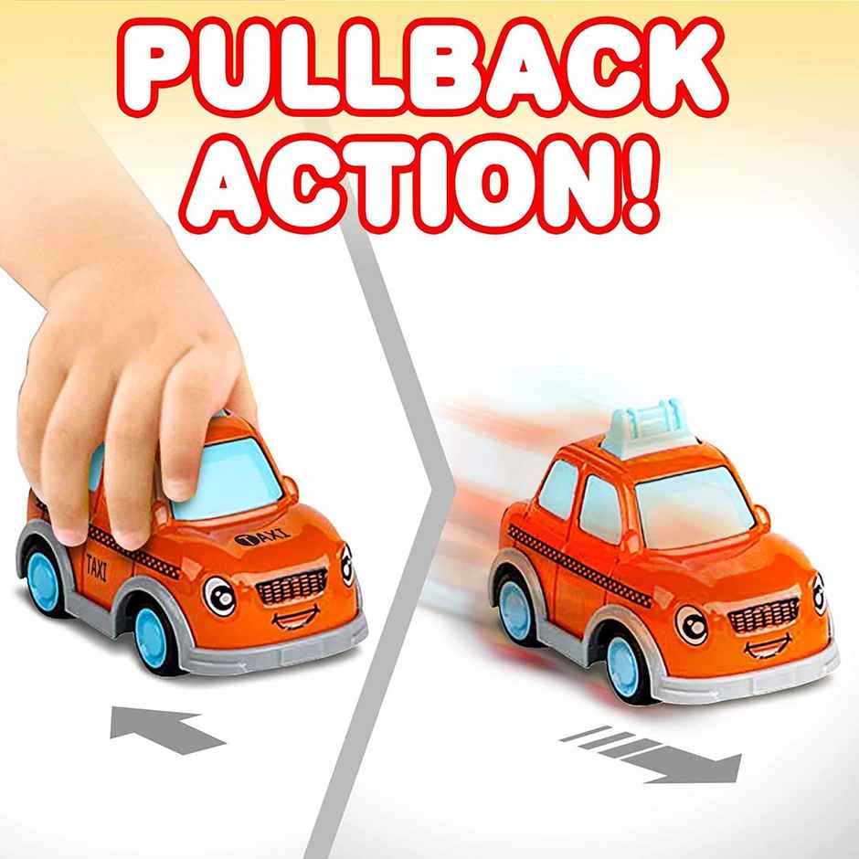 Toyshine 6-Pack Friction Powered Transport Vehicles Set, Push & Go Toys for Kids, Multicolor