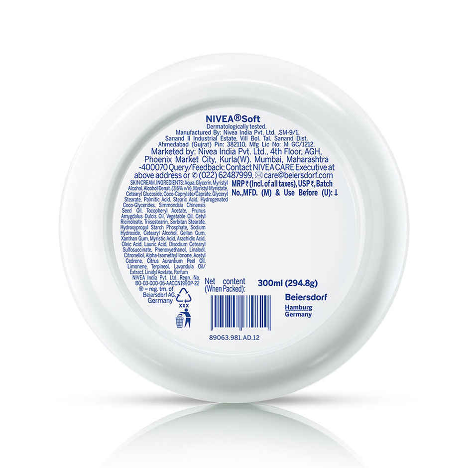 NIVEA Soft Light Moisturizer for Face, Hand & Body, Non-Greasy Cream for Instant Hydration