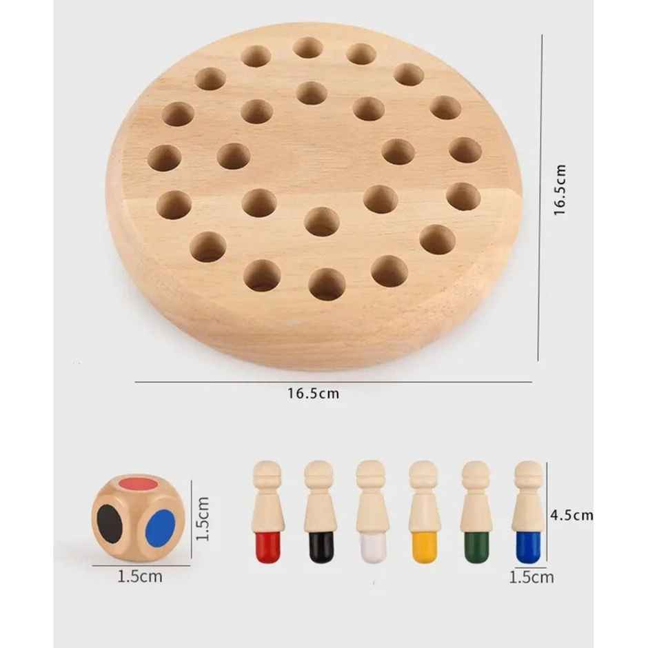 Fablue Wooden Memory Match Stick Chess Game Set Board Game for Boys & Girls - Learning Toy