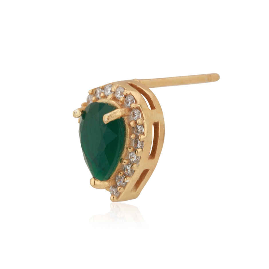 Carlton London 18kt Gold Plated with CZ Tead Drop Stud Earring | B823108E-1