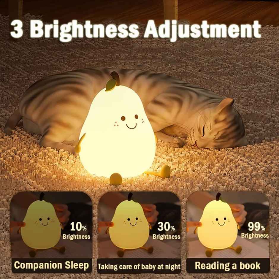 Desidiya Smile Pear Shape Silicone Led Night Light - Charming Bedside Lamp