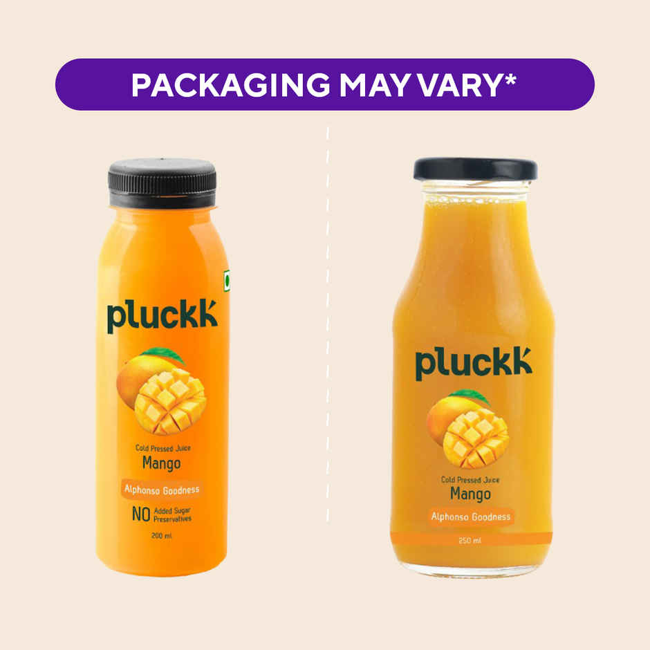 Pluckk Cold Pressed Extracted Mango Juice | No Preservatives | No Added Sugar