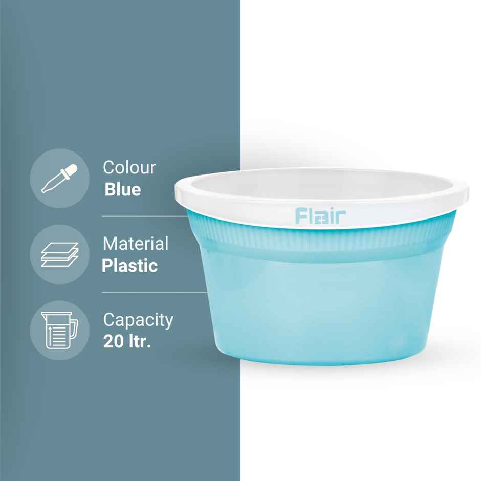 Flair Estella Home Bath Tub | 20 L | Blue