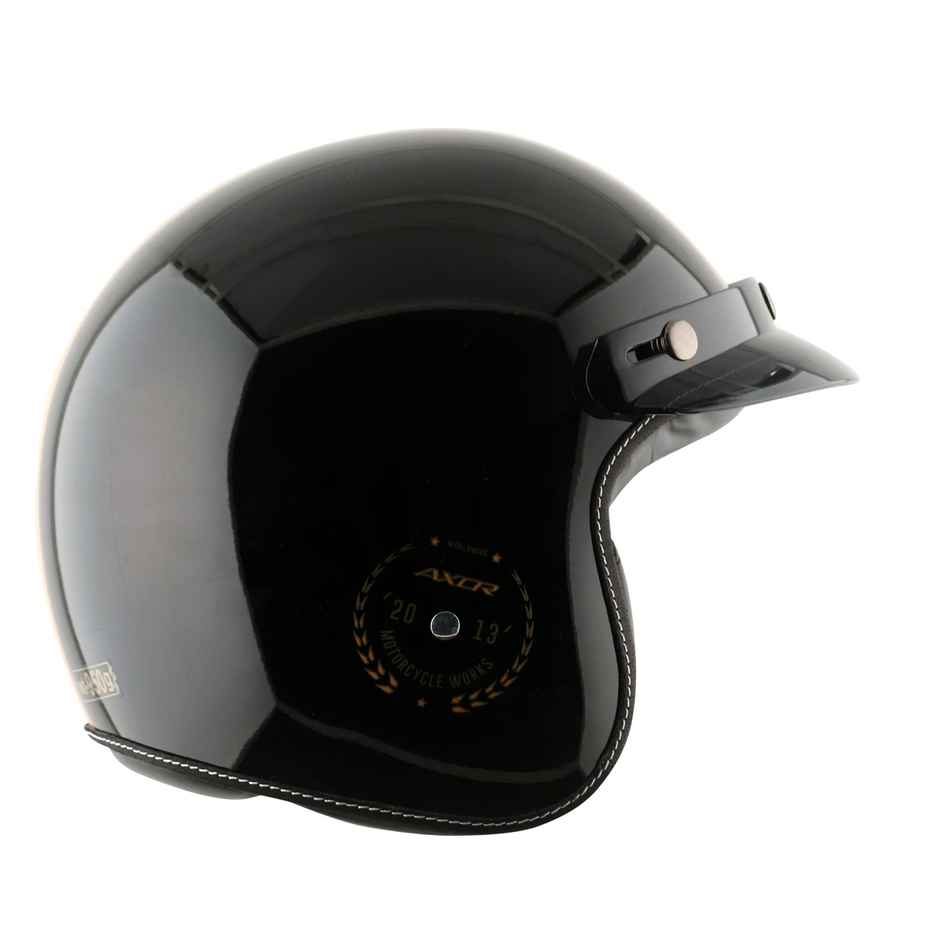 Axor Retro Jet Euro Globe Isi Ece And Dot Certified Open Face Helmet - Black - M