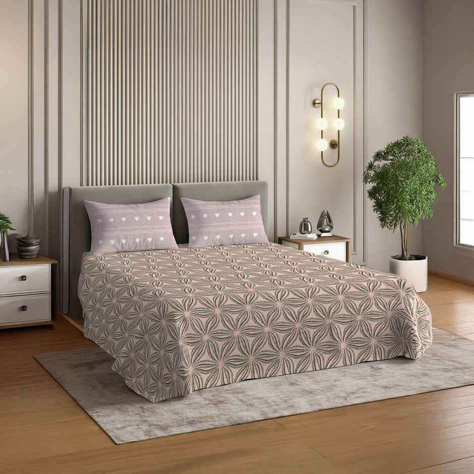 Dream Living 135 GSM King Bedsheet Set |275 x 275 cm| With 2 Pillow Covers
