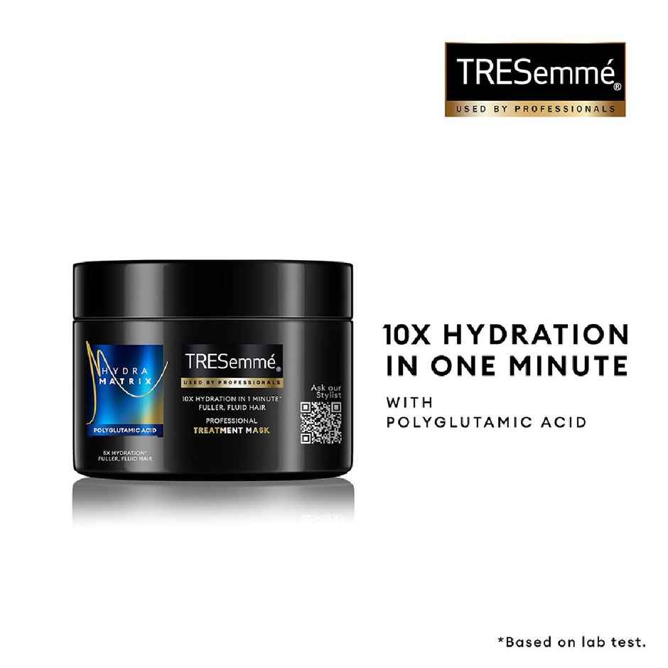Tresemme Hydra Matrix Treatment Mask | Polyglutamic Acid for 100H Hydrated, Fluid Hair|Paraben Free