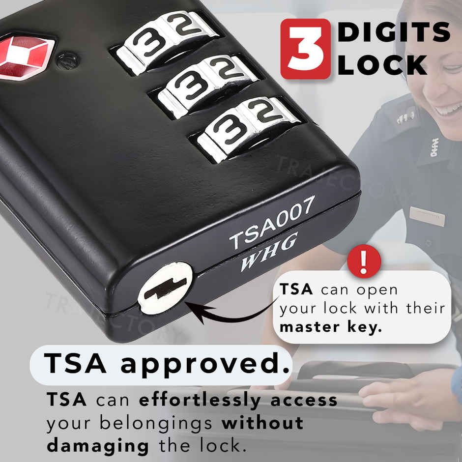 Trajectory Luggage TSA Approved 3 Digits Combination Padlock For Travel Suitcases