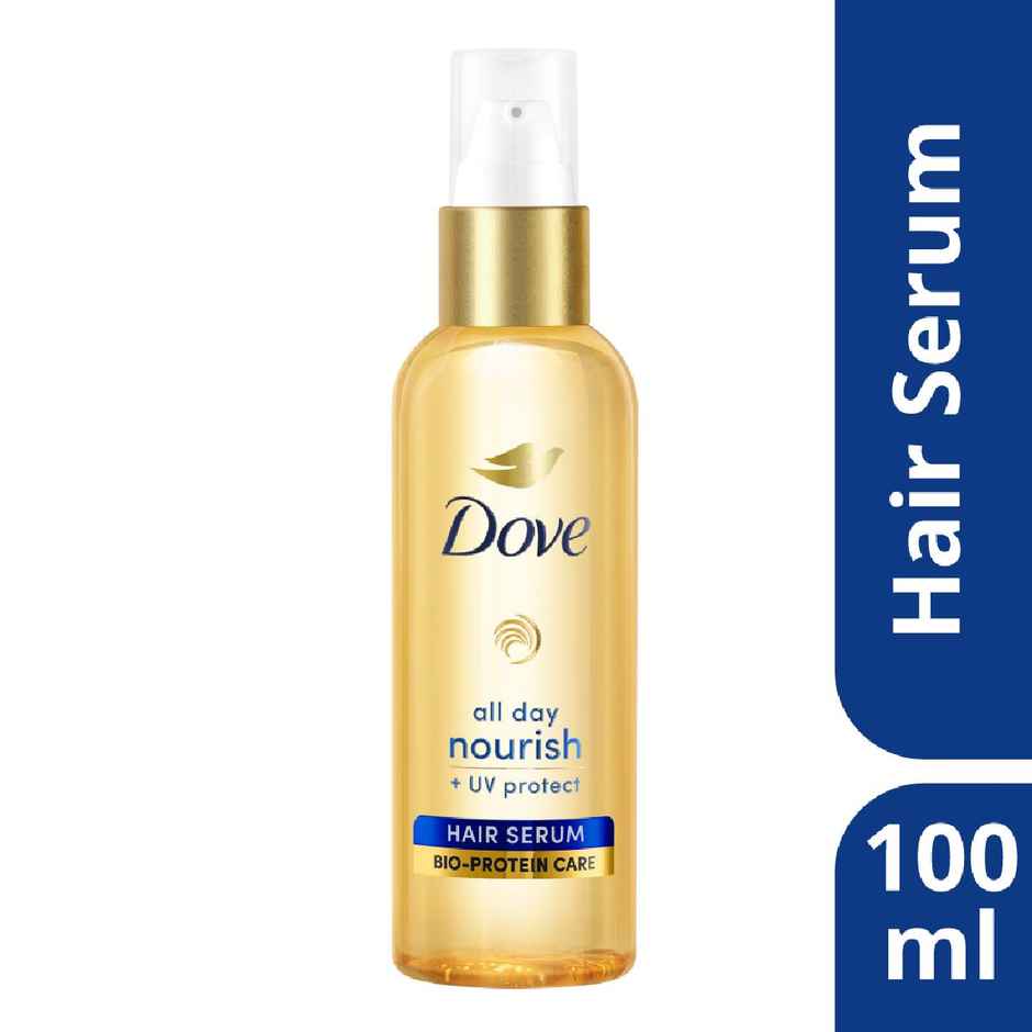 Dove  All Day Nourish + Uv Protect  Hair Serum For All Hair Types With Bio Protein Care