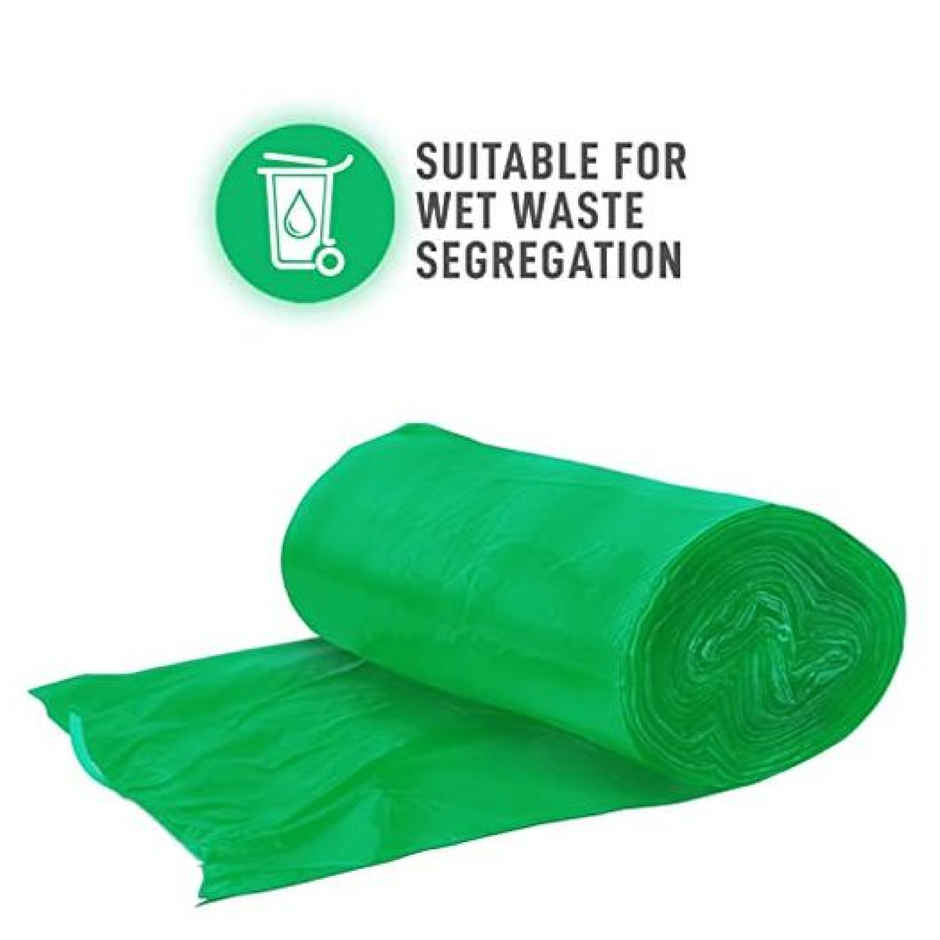 Earthmate Green Leaf Compostable Garbage Bags - Green Medium | 19 x 21 Inch