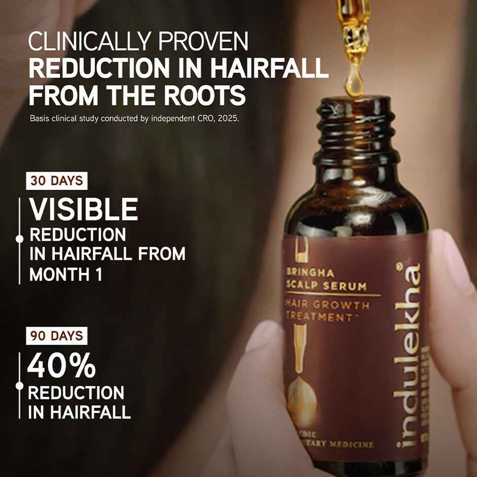 Indulekha Bringha Hair Growth Treatment Scalp Serum |Ayurvedic Hair Growth Serum