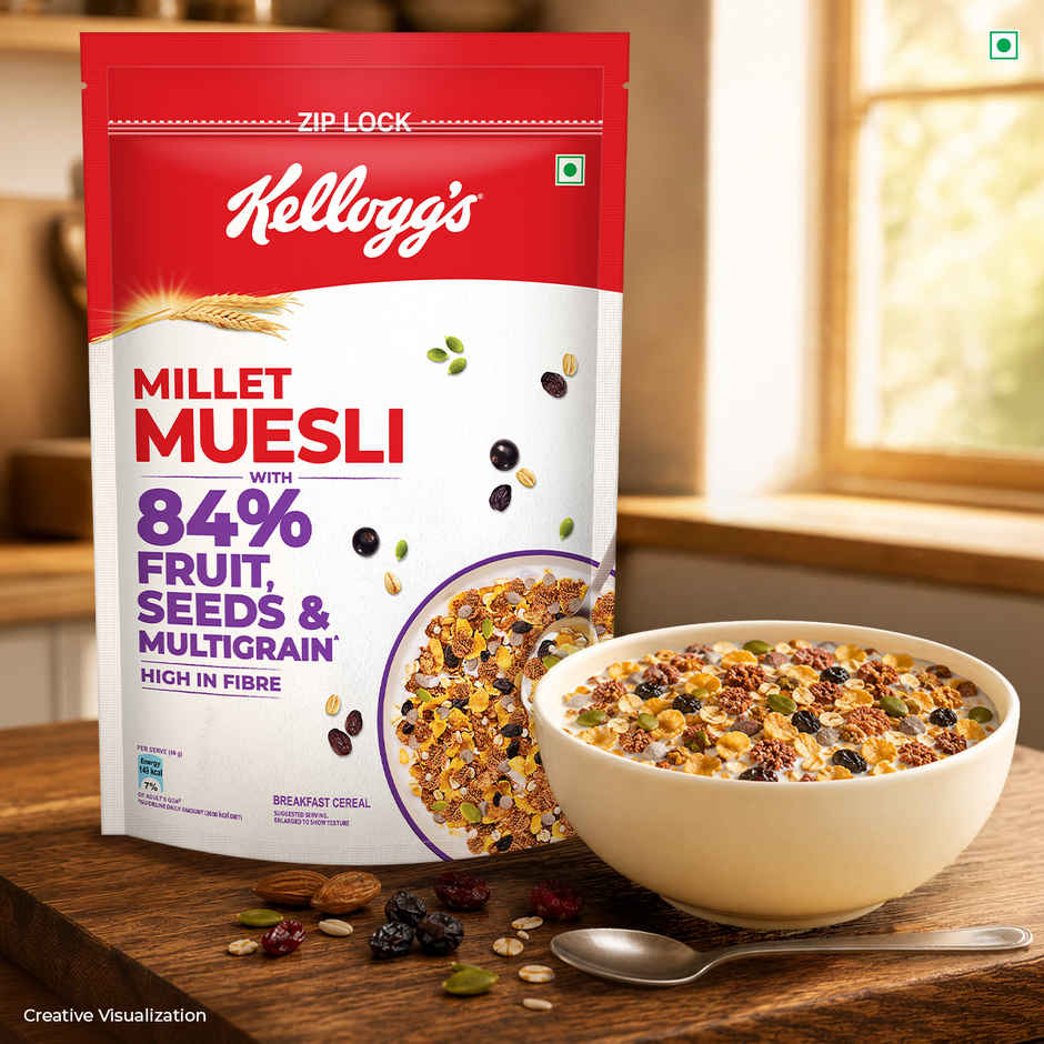 Kellogg's Millet Muesli with 84% Fruit, Seeds & Multigrain | Power Breakfast | No Maida | No Palm Oil