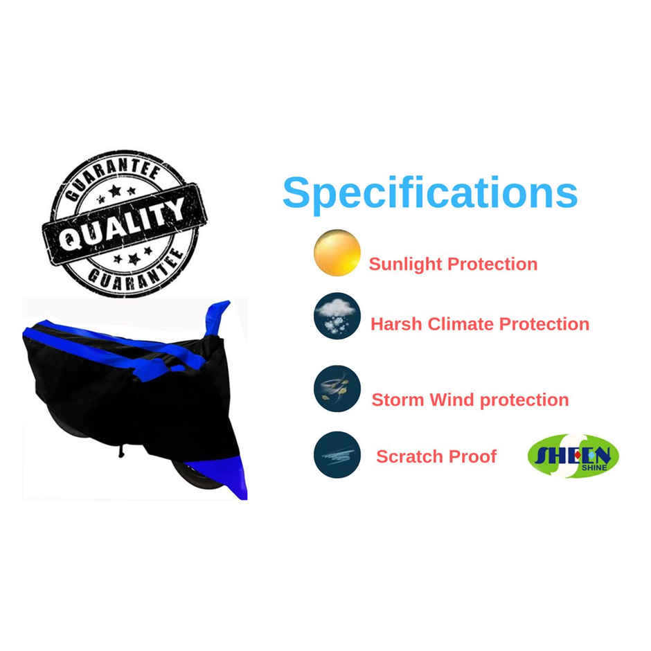 Sheen SBCBLUE18 Waterproof Two Wheeler Cover for Hero (Splendor Plus, Black, Blue)
