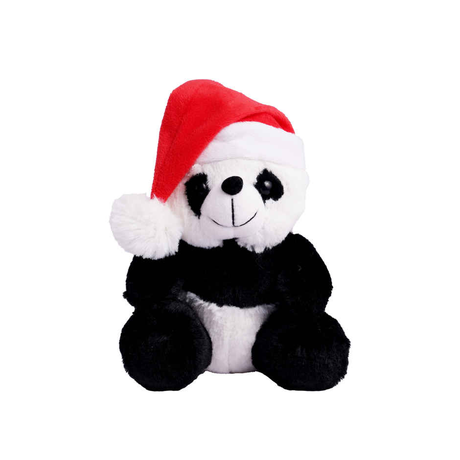 Fluffy Panda Soft Toy with Santa Hat - Christmas and Secret Santa Gift