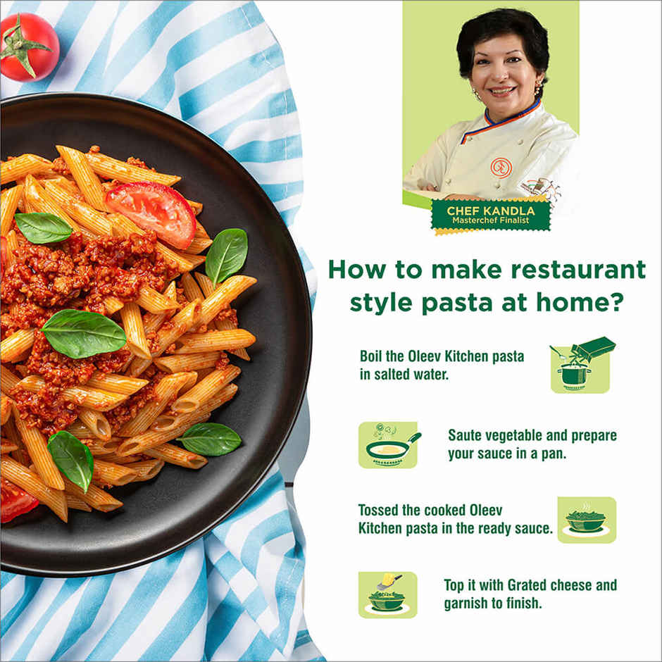 Oleev Kitchen Premium Penne Pasta No Maida Source Of Protein And Fibre