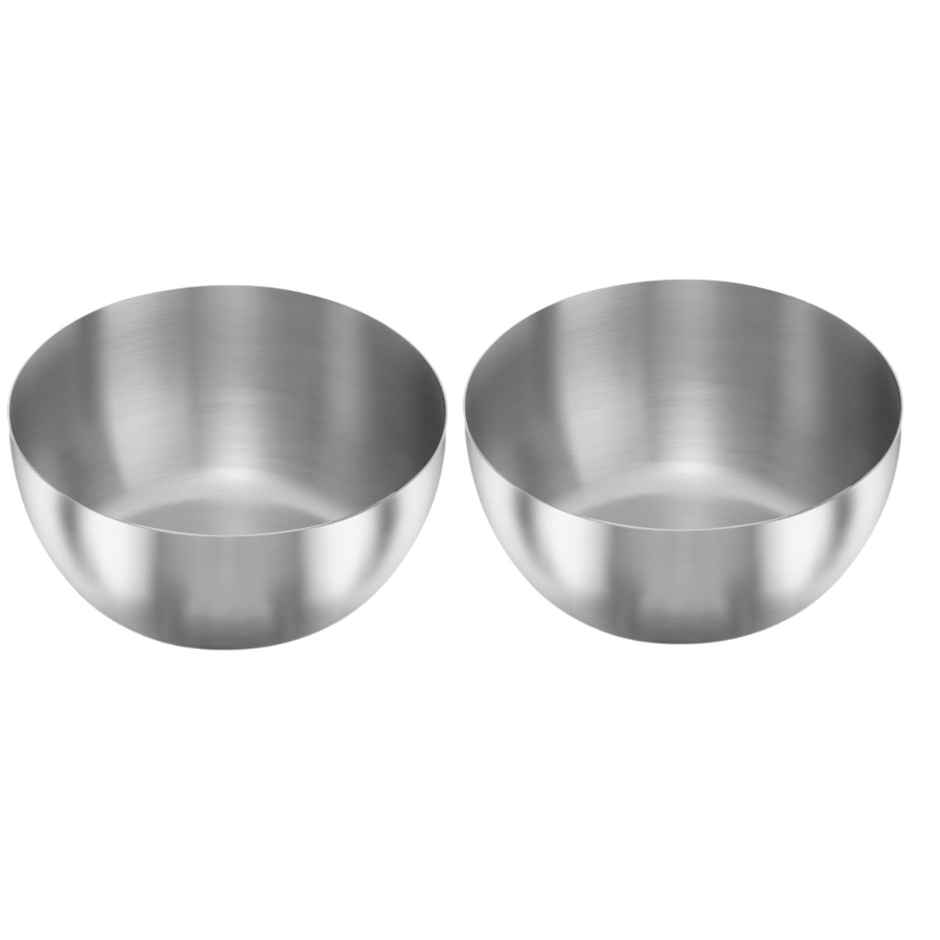 Limetro Steel 2 Pcs Steel Chikoo Bowls | Diameter - 9.5 cm | Capacity - 250 ml