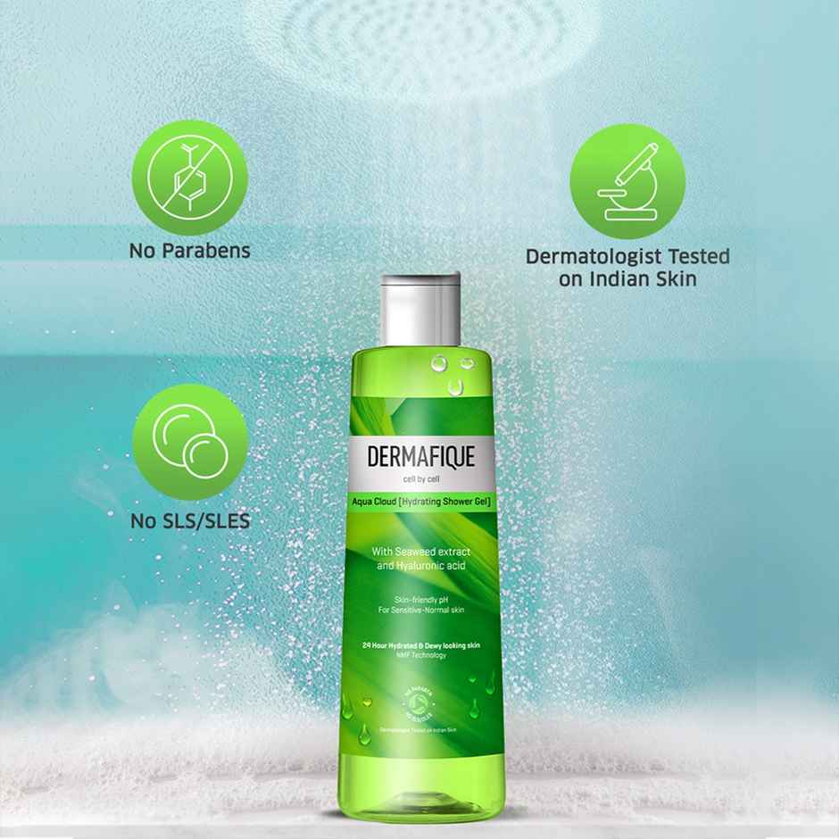 Dermafique Aqua Cloud Hydrating Shower Gel | Enriched With Seaweed Extracts & Hyaluronic Acid