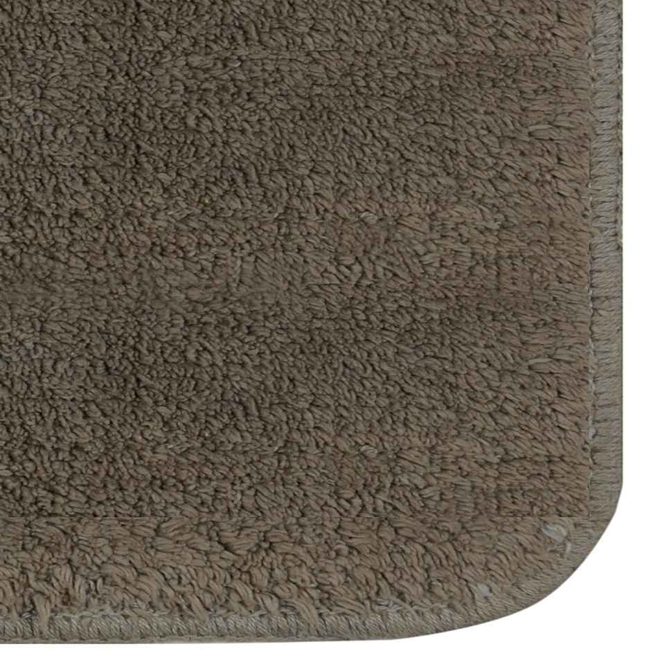 Saral Home Cotton Anti Skid Solid Bathmats | Soft & Super Absorbent Mats | Brown - 40 x 60 cm