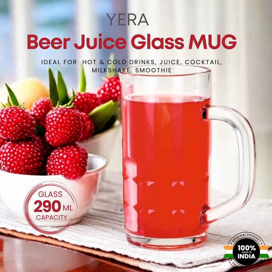Fructose Beer Juice Milkshake Mug Set | 290 ml Each | 6 pcs | Yera Glassware