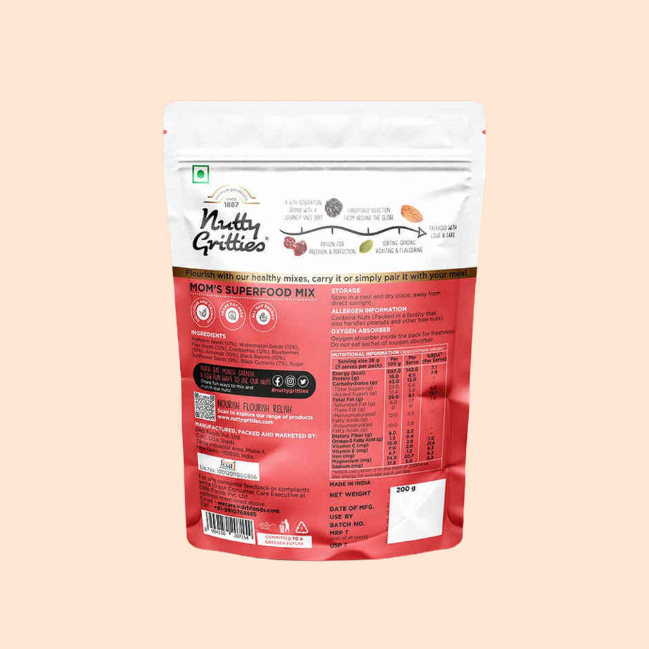 Nutty Gritties Mom's Trail Mix - High Protein, Omega-3, Energy Boost