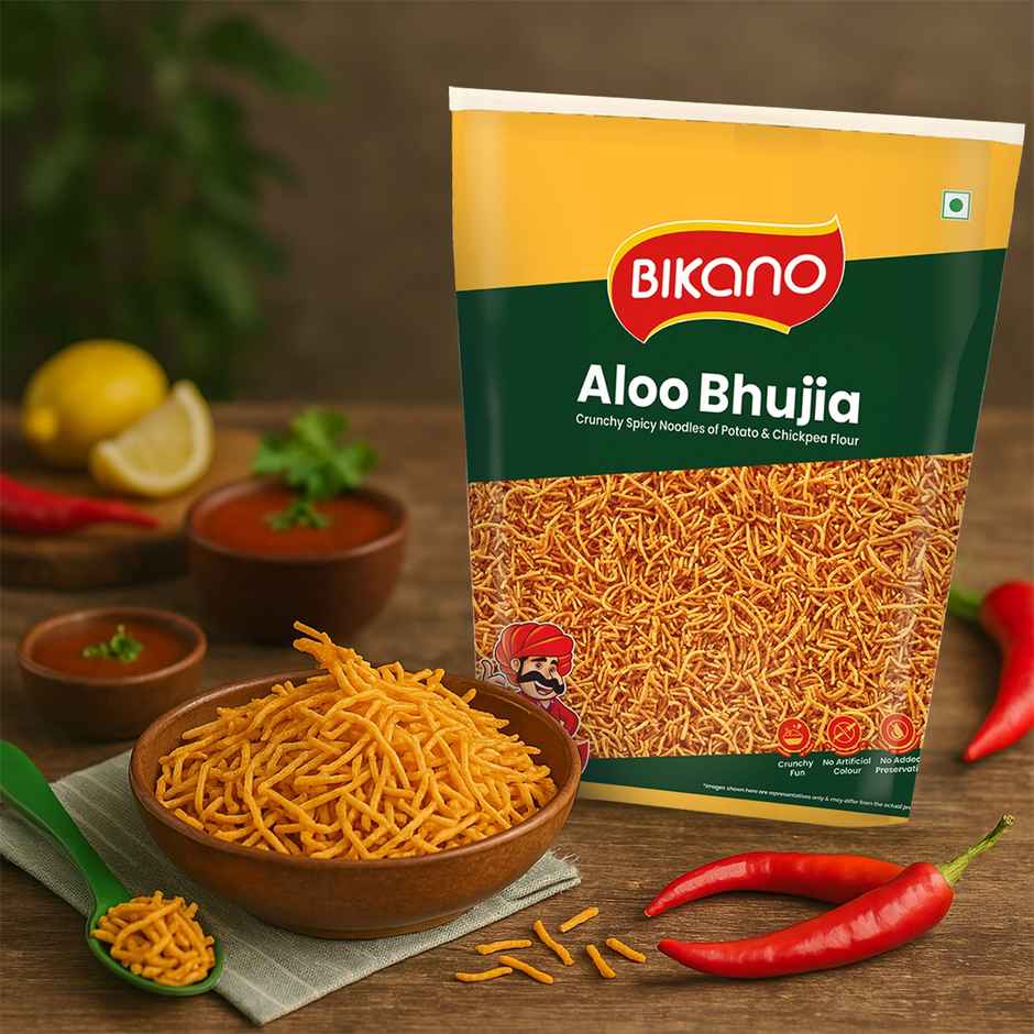 Bikano Aloo Bhujia | Crunchy and Spicy Aloo Bhujia Snack | Perfect Tea-Time Namkeen