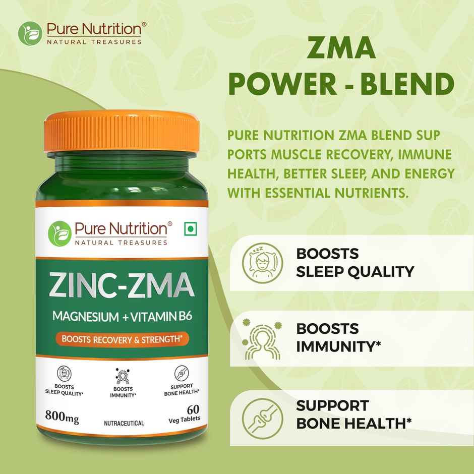 Pure Nutrition Zinc ZMA | Testosterone | Sleep & Muscle Recovery Support
