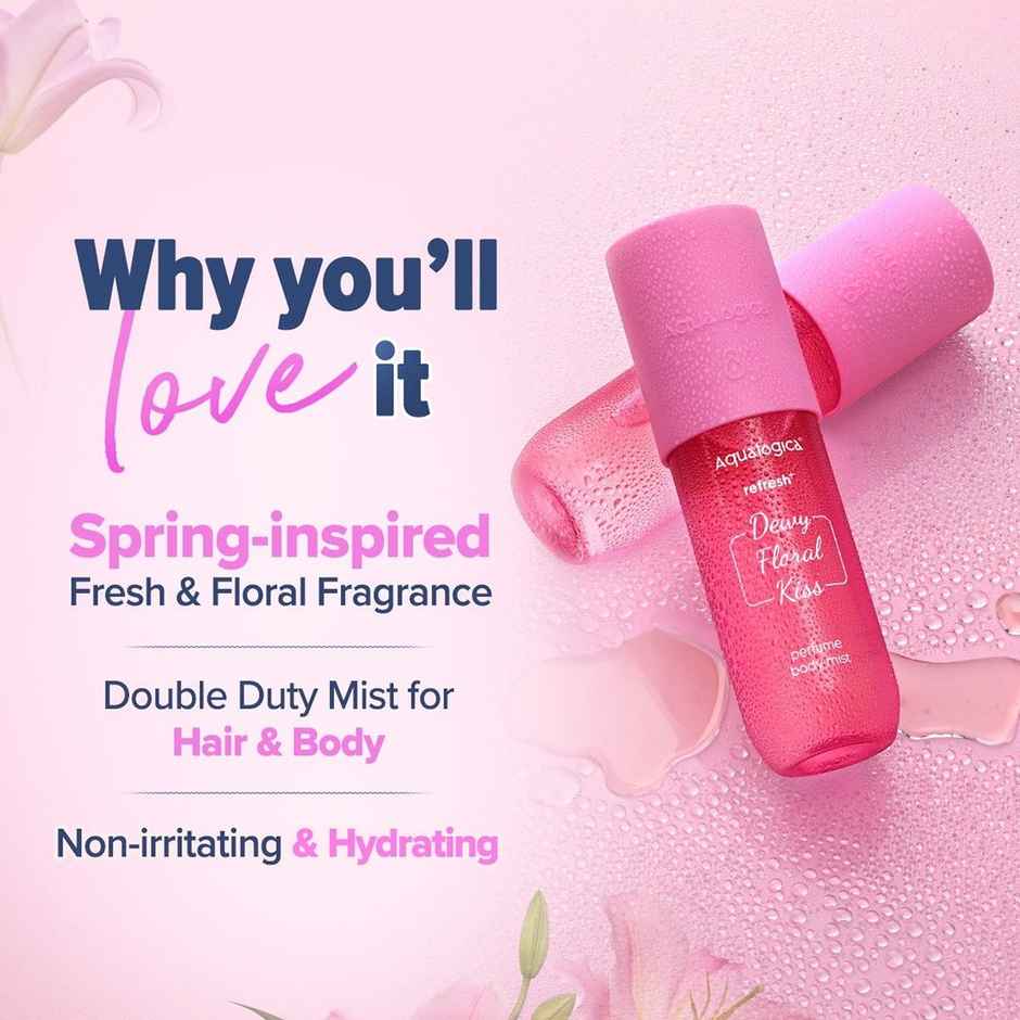 Aqualogica Refresh+ Dewy Floral Kiss Perfume Body Mist | Tested On GenZ