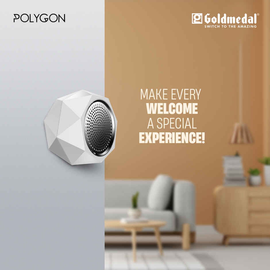 Goldmedal Polygon Door Bell | Wired Electric Door Chime | Calling Bell For Home | Door Bell for Office, School | Single Tone Door Bell