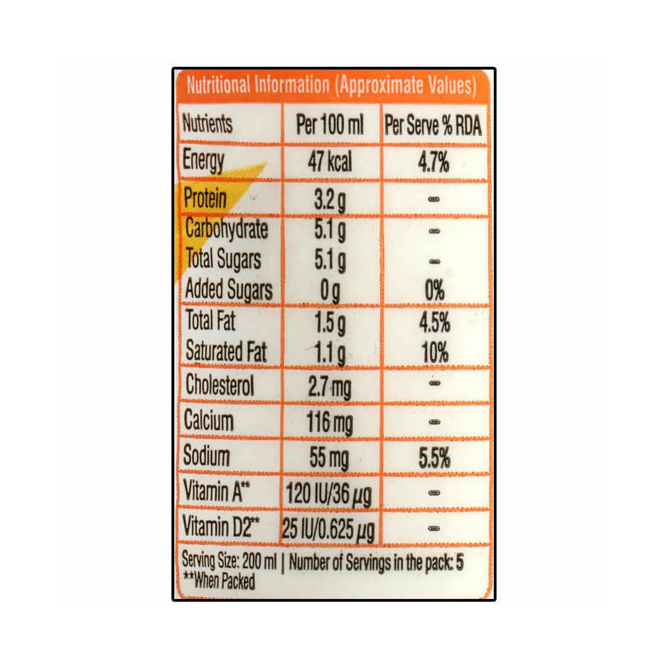 Mother Dairy Double Toned Live Lite Fresh Milk | Pouch