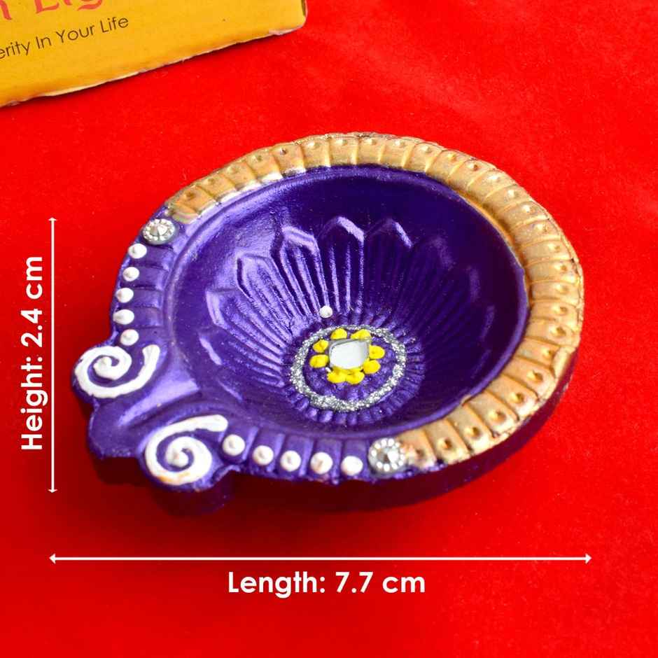 Designer Clay Diya | Set of 6 | | Satvik