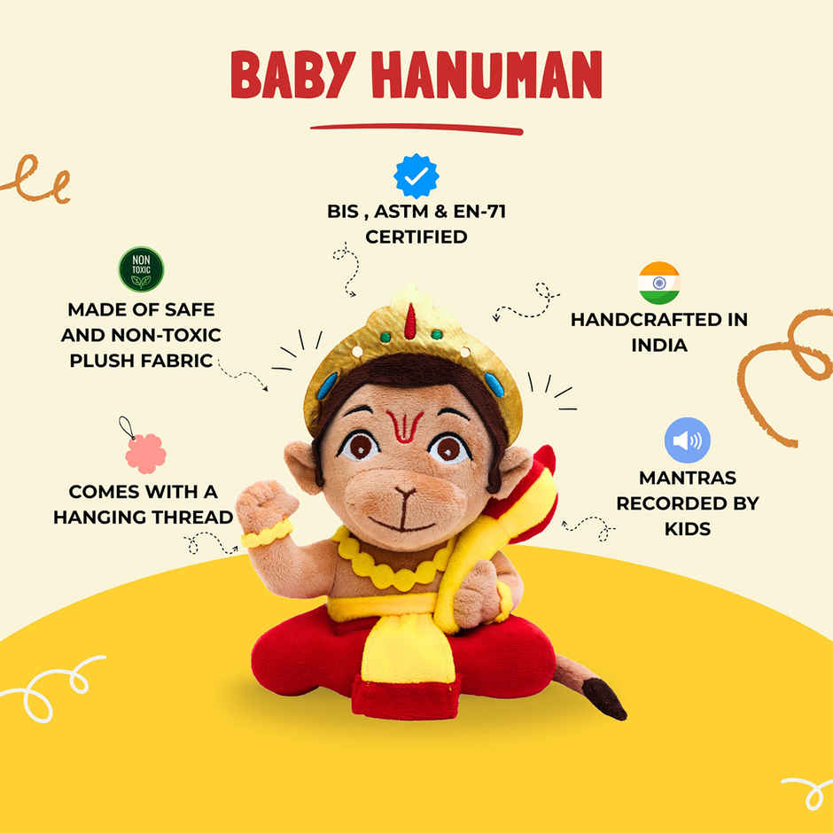 Panda's Box Mantra Chanting Baby Hanuman | Small - 18 cm