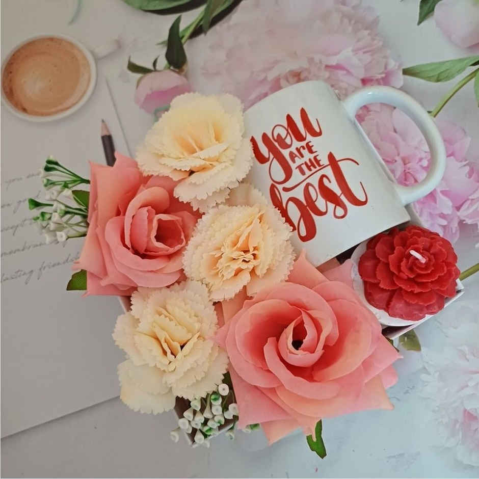 Gullak You Are The Best Dad Gift Hamper | 1 Mug + 1 Candle + Artificial Roses - Father's Day Special