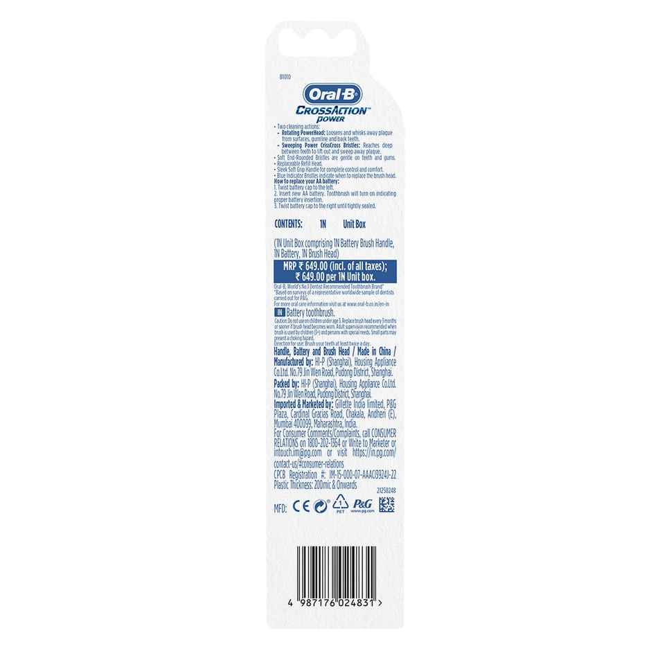 Oral-B Cross Action Battery Powered Electric Toothbrush
