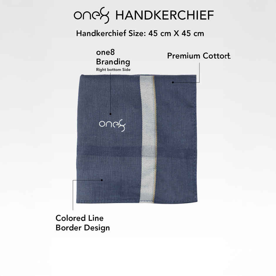 One8 Men's Solid Cotton Handkerchief | Dark Color