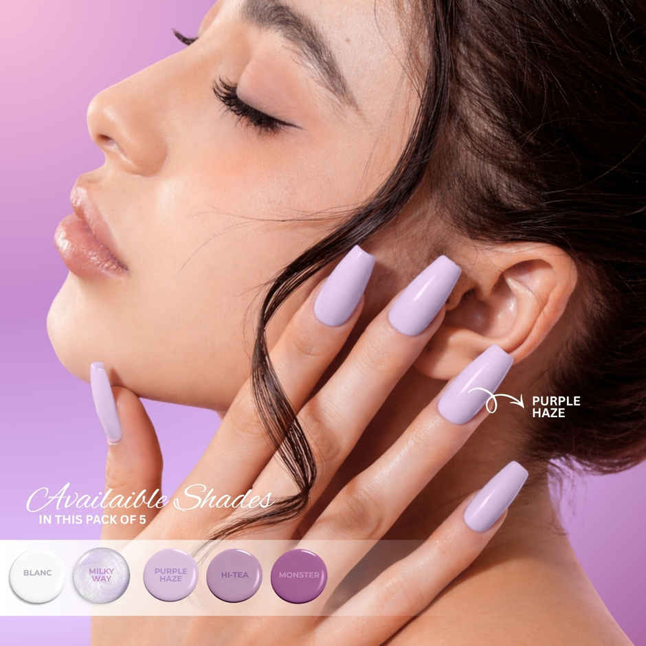 Ellement Co. Lavender Love Nail Polish Kit | Trendy Soft Pastel Shades | Glossy Finish | Quick Dry