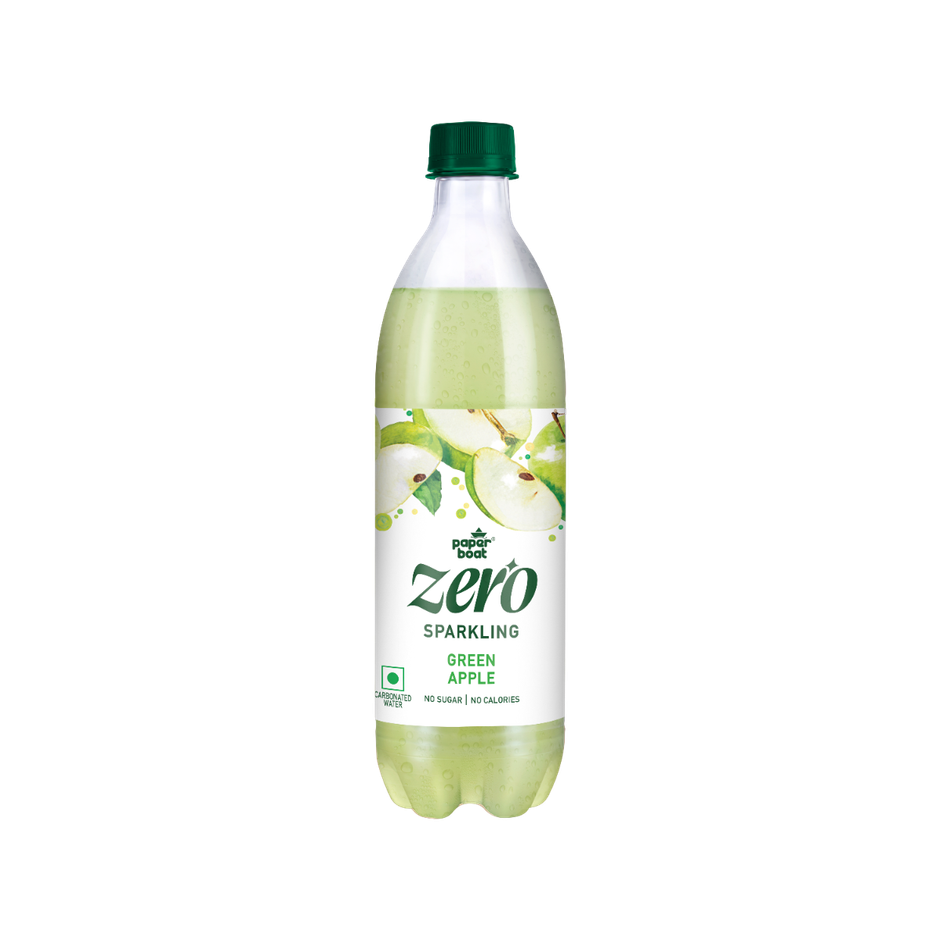 Paper Boat Zero Sugar Green Apple Sparkling Water | Sugar Free Cold Drink