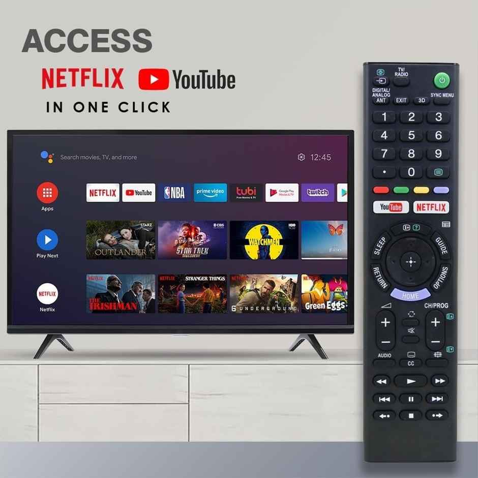 Ailkin Bravia Remote Non-Voice for Sony Smart TVs| Ergonomic Design| Quick Setup| Black