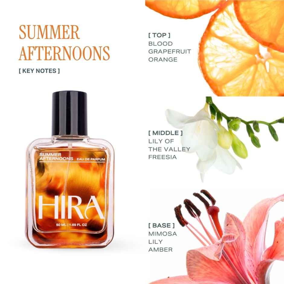 HIRA Summer Afternoons Eau De Parfum | Citrus & Floral Scent | Gift for Him & Her