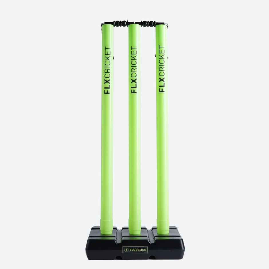 Decathlon FLX Easy Setup Plastic Stump Set | Lime Green