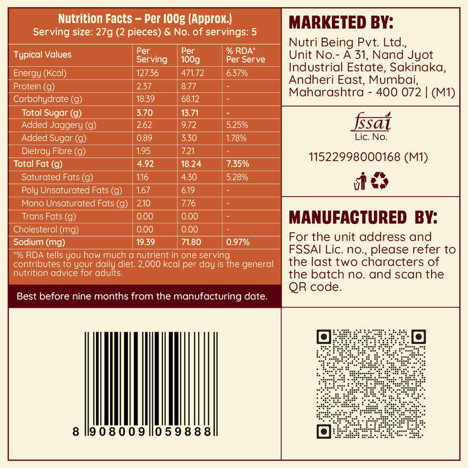 The Health Factory Zero Maida Digestive Biscuits | Cinnamon & Jaggery