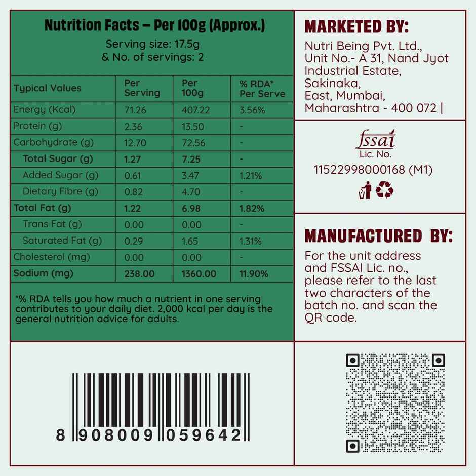 The Health Factory Toasted Pops Chatpata Masala | Zero Maida | Baked Snack