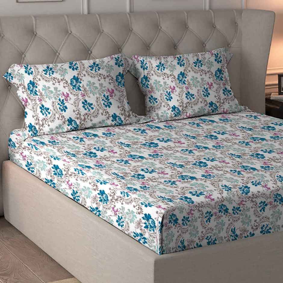 Home Elegance Wanderlust Microfiber Queen Size Bedsheet | Printed | Multicolour | 88 in x 100 in