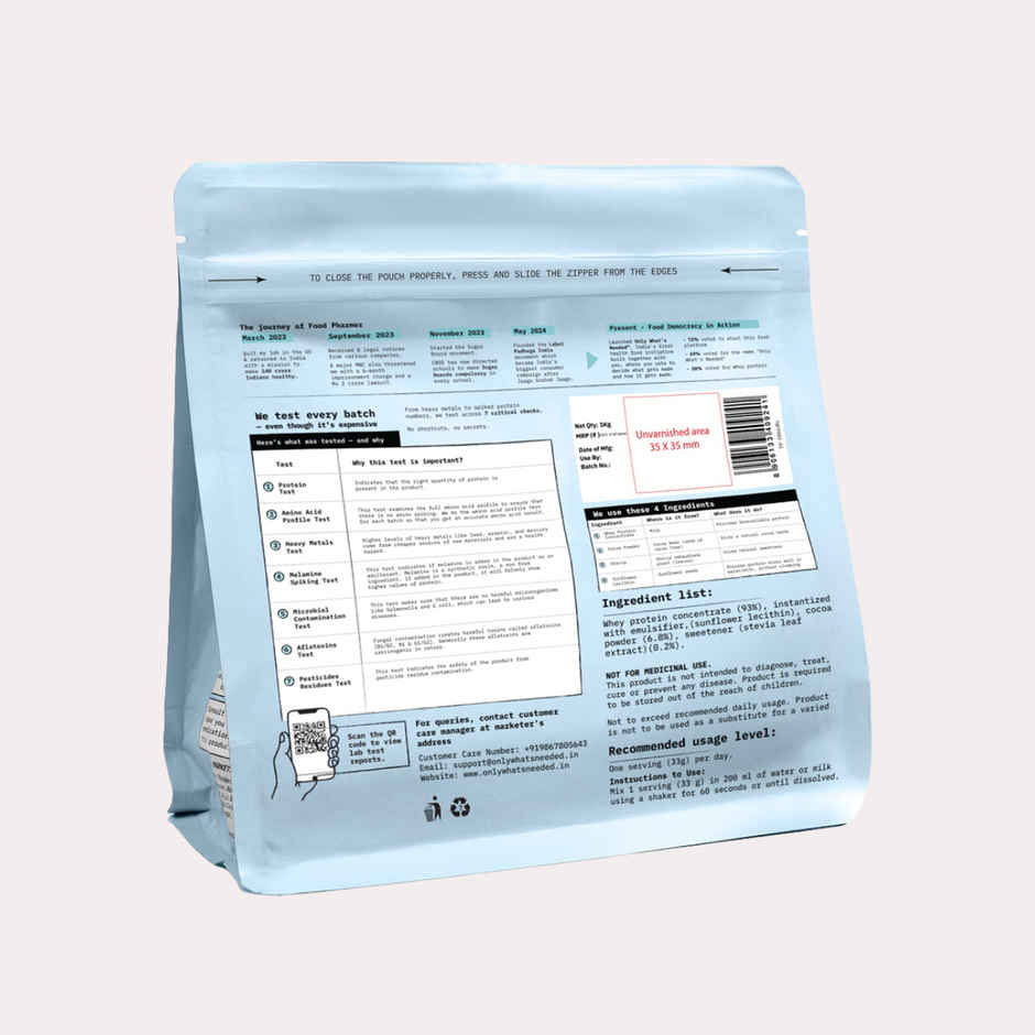 Only What's Needed 24g Whey Protein Concentrate | Cocoa Edition