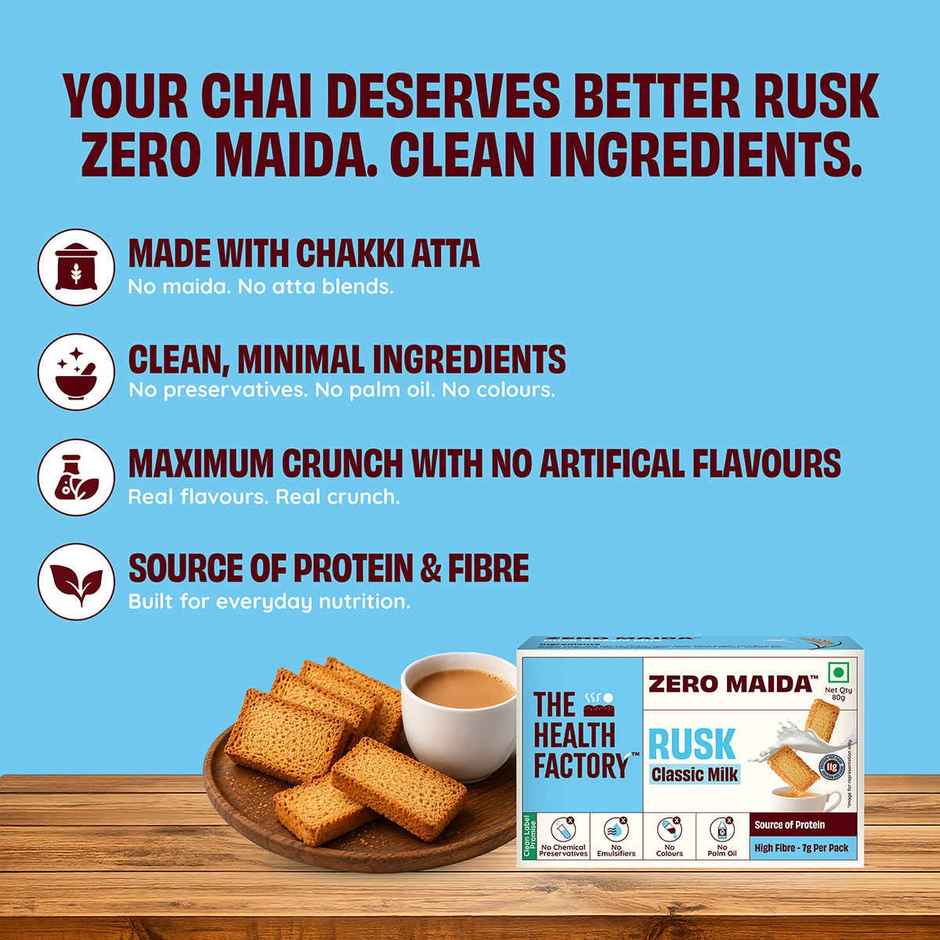The Health Factory Milk Rusk | Zero Maida