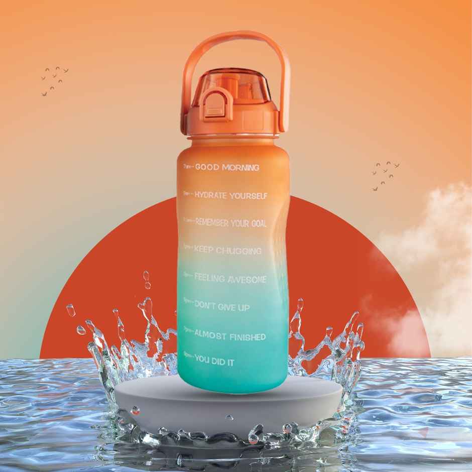 Solara Plastic Motivational Water Bottle | Multicolour | 2 L