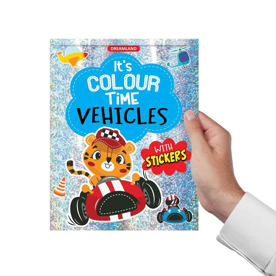 Vehicles- It's Colour time with Stickers Books for Kids | Fun & Engaging Colouring Activity Book