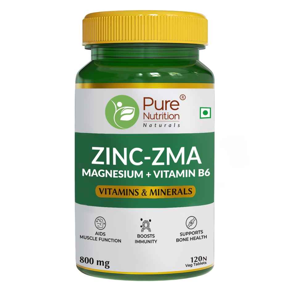 Pure Nutrition Zinc Zma 120 VEG Tablets 800Mg
